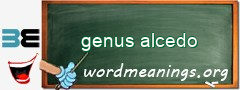 WordMeaning blackboard for genus alcedo